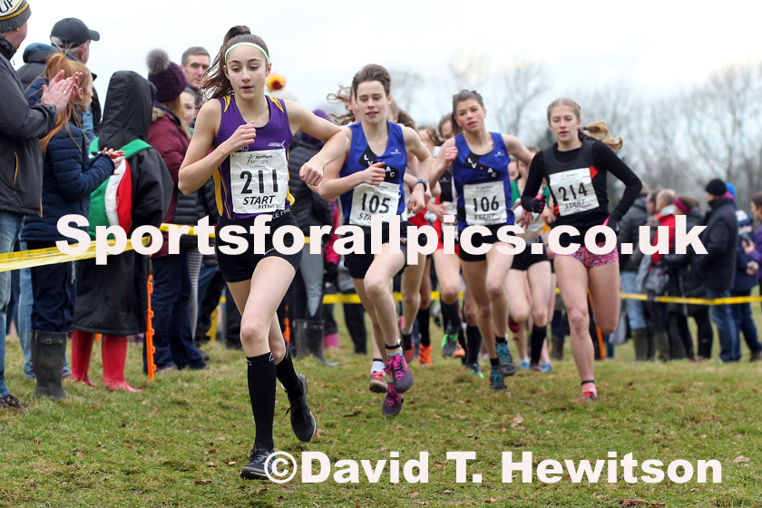 Girls under-15s Northern Cross Country Champs., Camp Hill Estate, Kirklington.  Photo: David T. Hewitson/Sports for All Pics